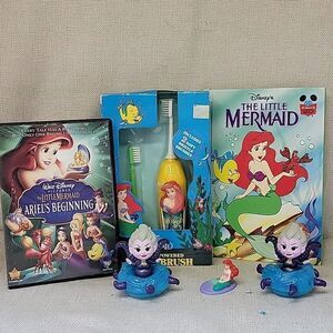 Little Mermaid Toothbrush, DVD, book and Ursula figures